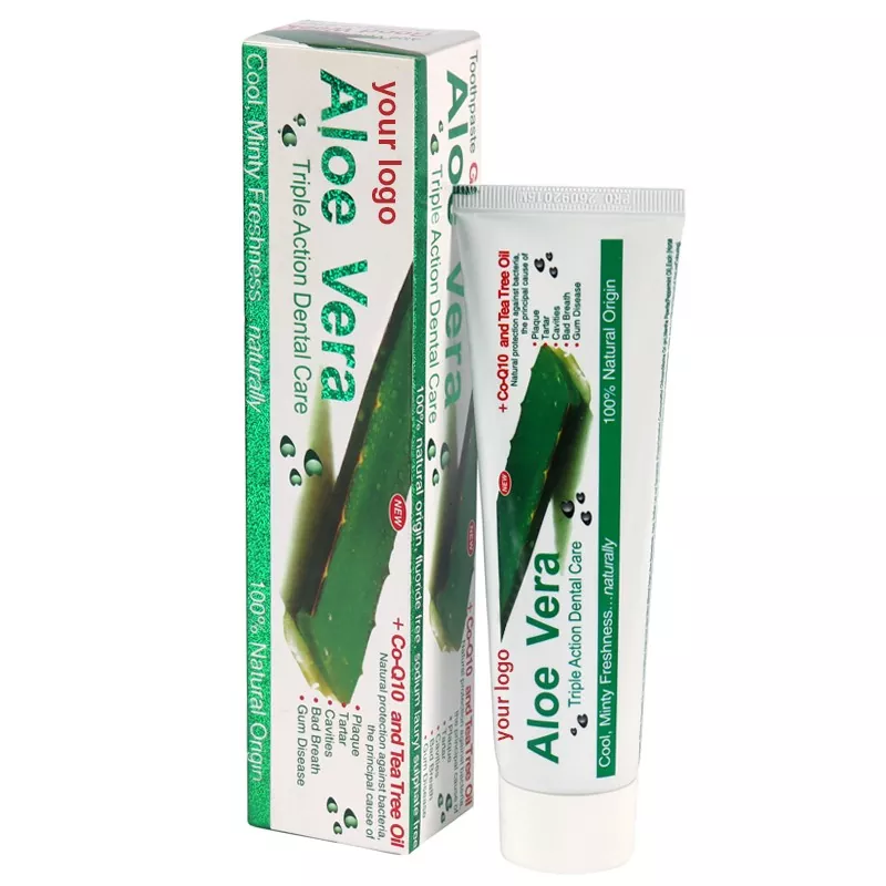 Pasta de dente à base de ervas com aloe vera